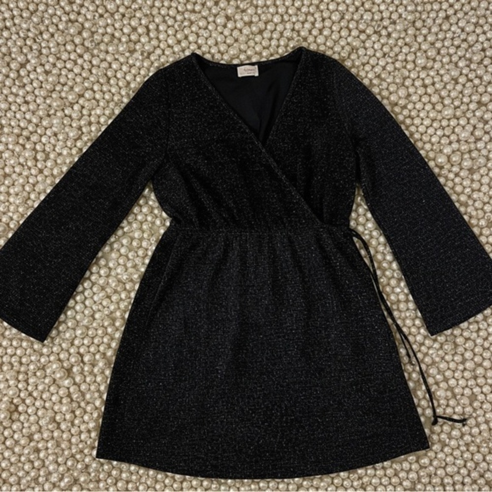 Fantastic Fawn Shimmery Glitter Long-Sleeve Dress